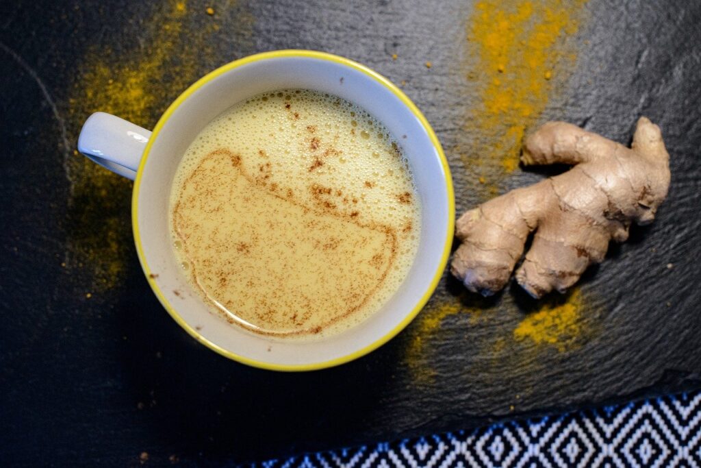 Golden Milk Mug with Ginger Root